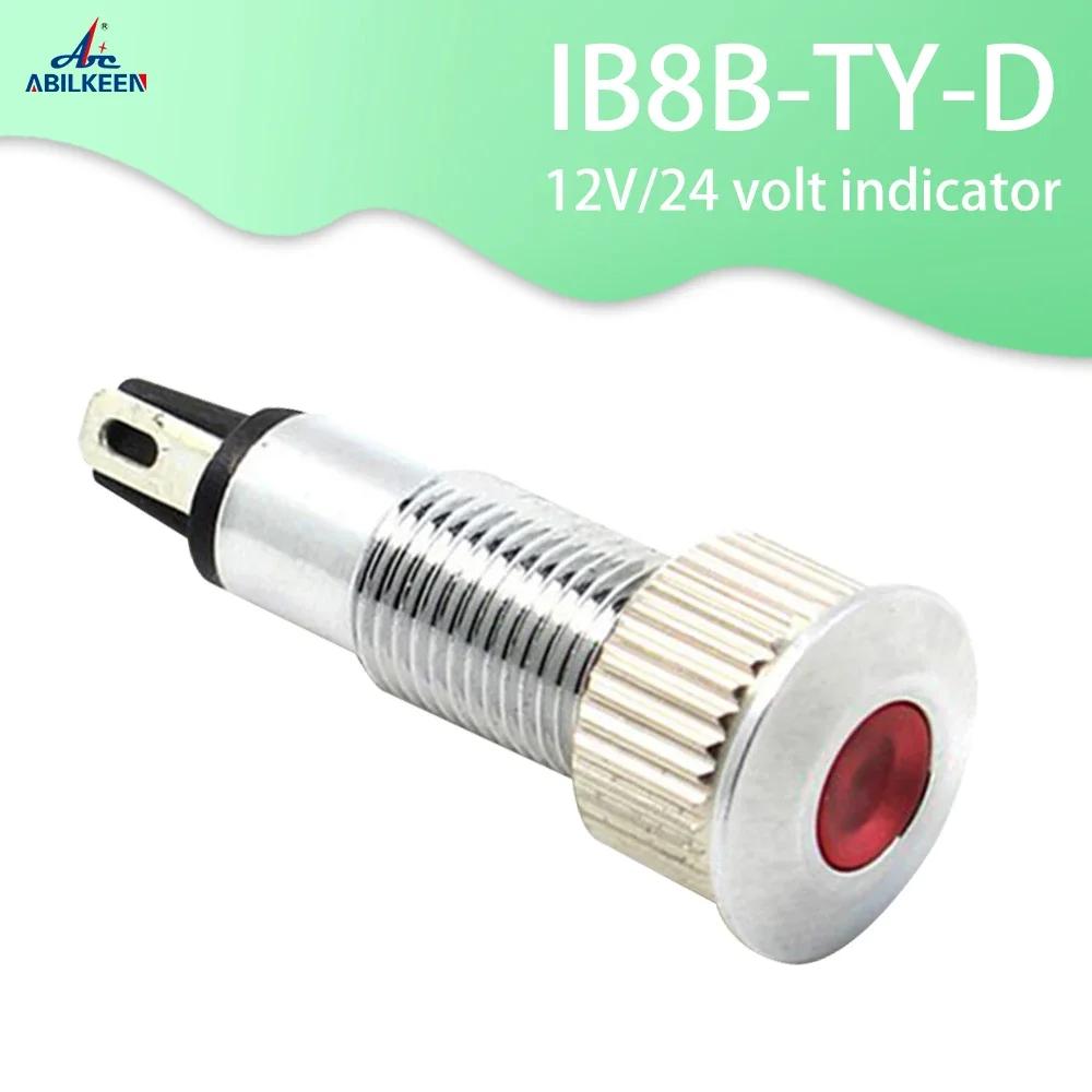 ABBEYCON  Ƽ  8mm ݼ  LED Ϸ Ʈ, 12V, 24 V ǥñ, Ʈ 20 